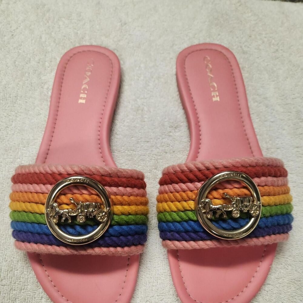Coach Women's Rainbow Slides